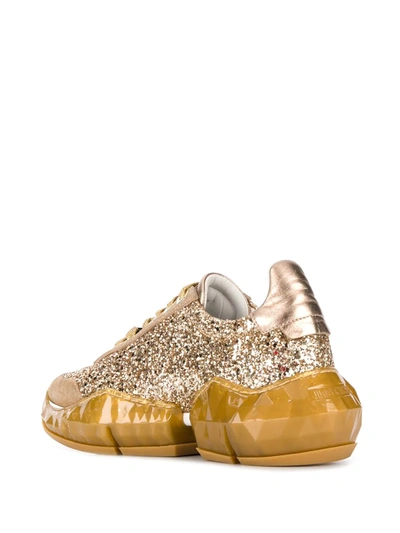 Shop Jimmy Choo Diamond Glitter Sneakers In Gold