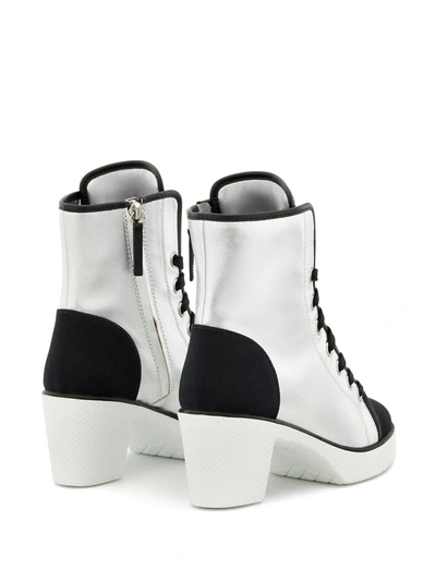 Shop Giuseppe Zanotti Nidir Chunky-heel Ankle Boots In Silver