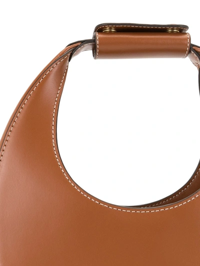 Shop Staud Moon Small Leather Shoulder Bag In Brown