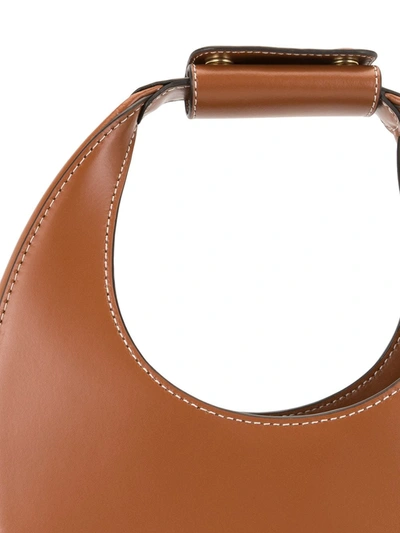 Staud Moon Small Leather Shoulder Bag In Brown