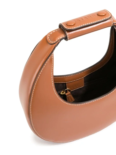 Staud Moon Small Leather Shoulder Bag In Brown