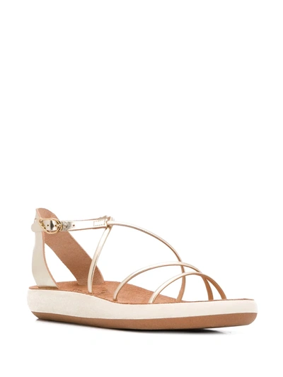Ancient Greek Sandals Anastasia Metallic Flatform Sandals In Gold
