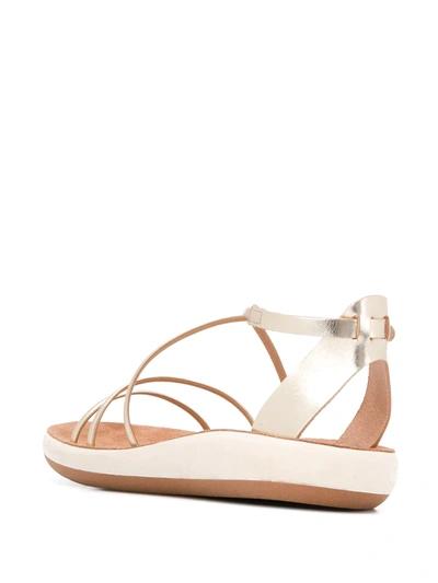 Ancient Greek Sandals Anastasia Metallic Flatform Sandals In Gold
