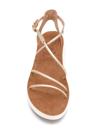 Ancient Greek Sandals Anastasia Metallic Flatform Sandals In Gold