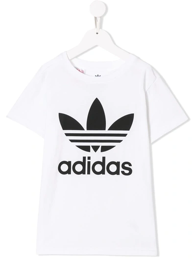 Shop Adidas Originals Trefoil Logo T-shirt In White