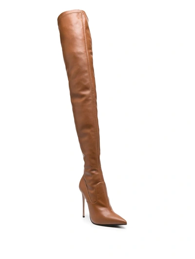 Shop Le Silla Eva Stretch Boots In Brown