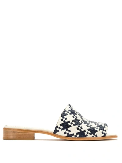 Shop Sarah Chofakian Leather Mules In Blue