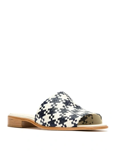 Shop Sarah Chofakian Leather Mules In Blue