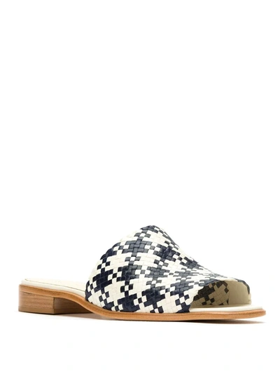Sarah Chofakian Leather Mules In Blue