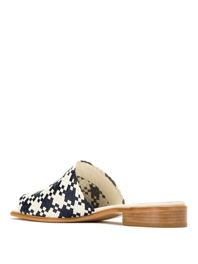 Sarah Chofakian Leather Mules In Blue