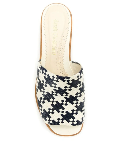 Sarah Chofakian Leather Mules In Blue