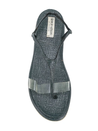 Pre-owned Giorgio Armani Slingback Flat Sandals In Blue