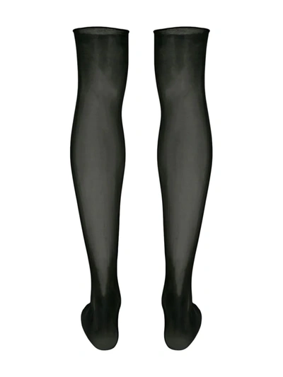 Shop Maison Close Sheer Knee Length Stockings In Black
