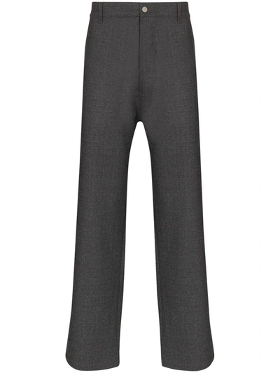 Shop Maison Margiela High-waist Straight-leg Trousers In Grey