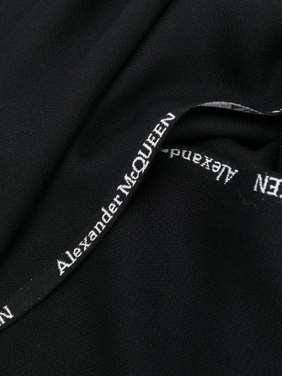 Shop Alexander Mcqueen Logo Trim Scarf In Black