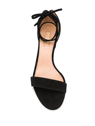 Shop Aquazzura Low Block Heel Sandals In Black