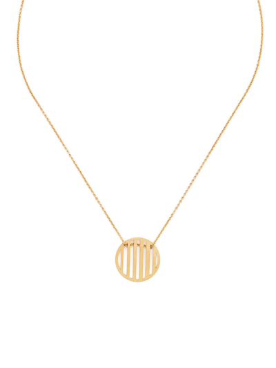 Shop Hsu Jewellery Flowing Pattern Single Circle Pendant Necklace In Gold