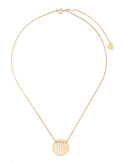 Shop Hsu Jewellery Flowing Pattern Single Circle Pendant Necklace In Gold