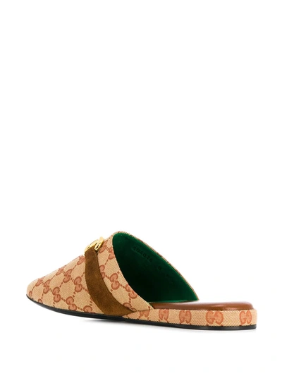 Shop Gucci 1955 Horsebit Slippers In Neutrals