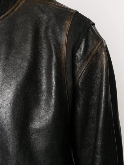 Shop Golden Goose Decorative Buttons Leather Jacket In Black