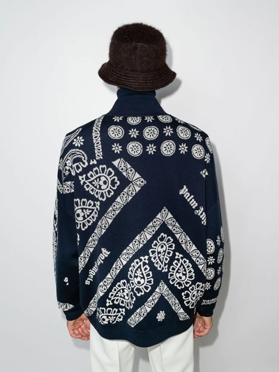 Palm Angels Paisley-intarsia Jumper In Blau
