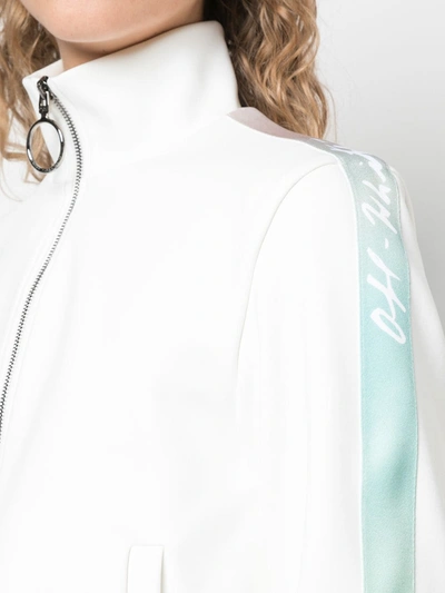 Shop Off-white Side Panelled Zipped Jacket In White