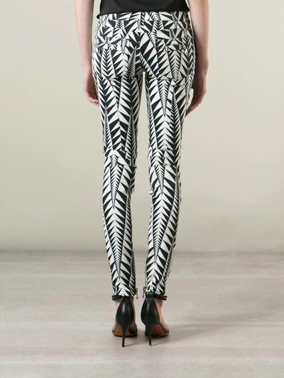 Shop Balmain Geometric Print Skinny Jeans