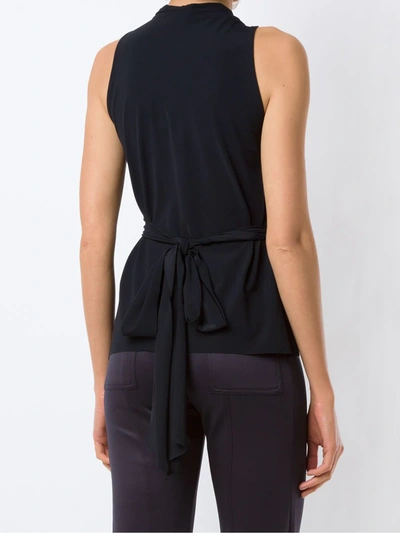 Shop Amir Slama Sleeveless Wrap Blouse In Black