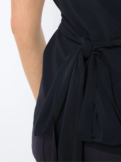Amir Slama Sleeveless Wrap Blouse In Black