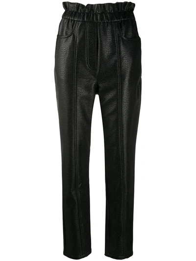Shop Philosophy Di Lorenzo Serafini Faux-leather Slim Trousers In Black