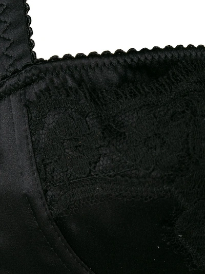 Shop Dolce & Gabbana Lace-detail Satin Balconette Bra In Black