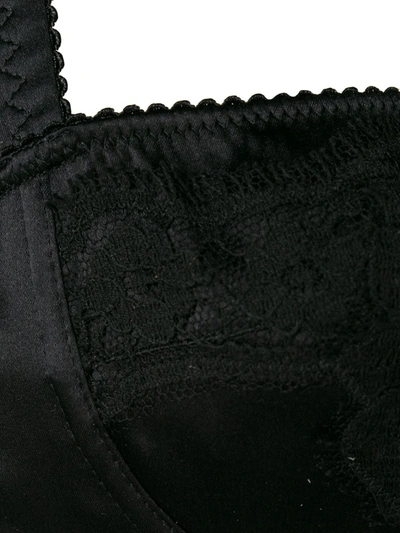 Dolce & Gabbana Lace-detail Satin Balconette Bra In Black
