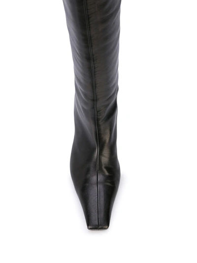 Shop Khaite The Davis 50mm Leather Boots In Black
