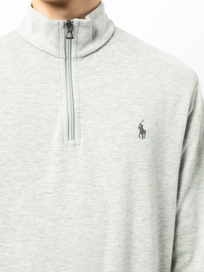 Shop Polo Ralph Lauren Embroidered Logo Sweatshirt In Grau
