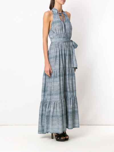 AMIR SLAMA LONG DENIM DRESS - 蓝色