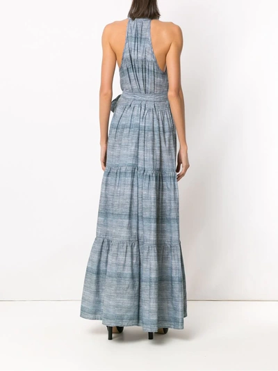 Shop Amir Slama Long Denim Dress In Blue