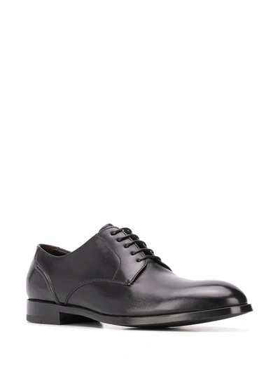 Shop Ermenegildo Zegna Stitched-panel Derby Shoes In Black