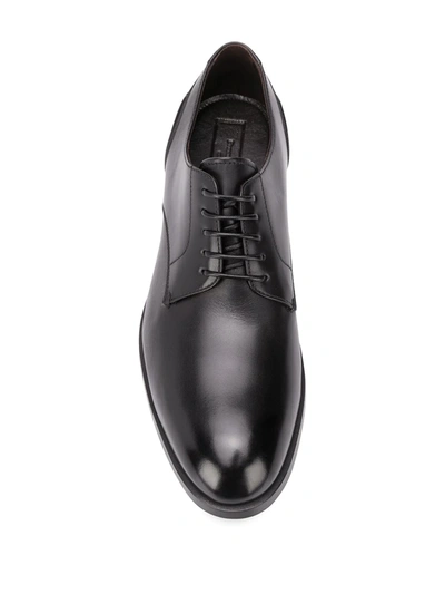 Shop Ermenegildo Zegna Stitched-panel Derby Shoes In Black