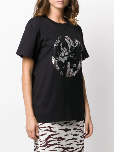 Shop Alberta Ferretti Love Me Embellished T-shirt In Black