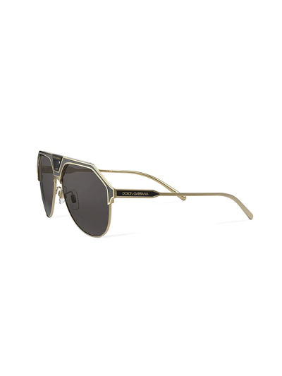 Shop Dolce & Gabbana Miami Pilot-frame Sunglasses In Black
