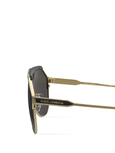 Shop Dolce & Gabbana Miami Pilot-frame Sunglasses In Black