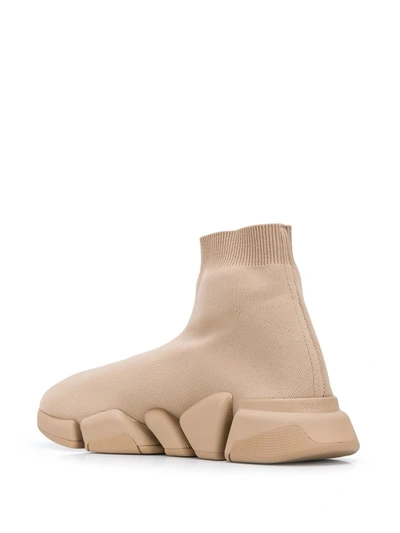 Shop Balenciaga Speed 2.0 Knitted Sneakers In Neutrals