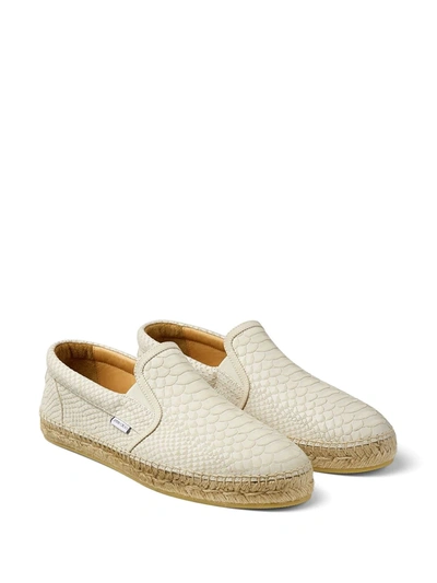 Shop Jimmy Choo Vlad Textured Leather Loafers In Neutrals
