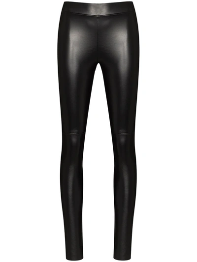 Shop Wolford Estella Faux-leather Leggings In Black