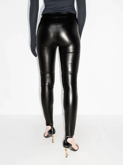 Shop Wolford Estella Faux-leather Leggings In Black