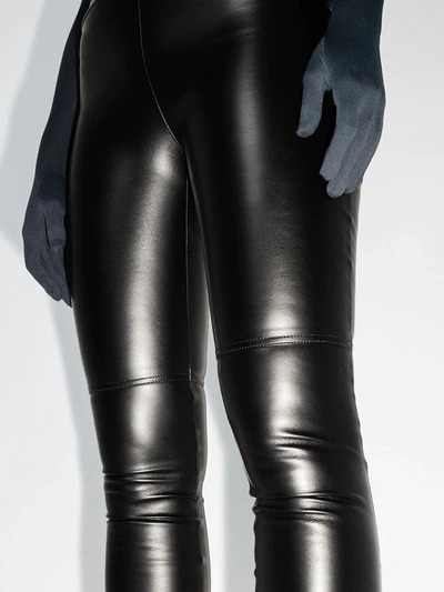 Shop Wolford Estella Faux-leather Leggings In Black