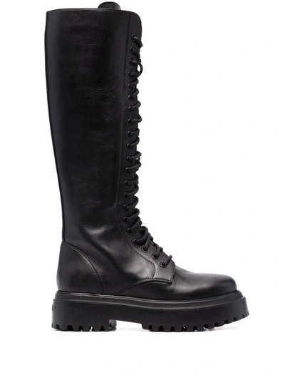 Shop Le Silla Ranger Lace-up Boots In Black