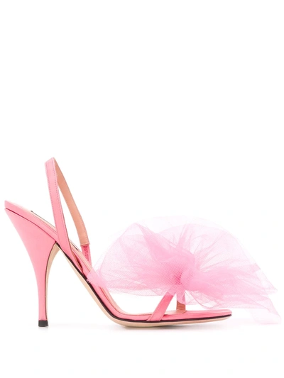 Shop Marco De Vincenzo Bow Detail Sandals In Pink