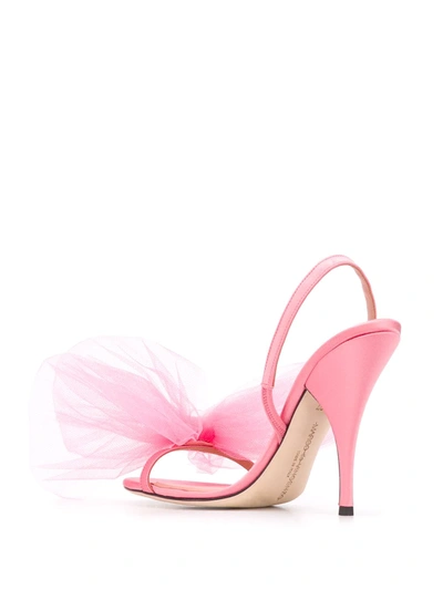 Shop Marco De Vincenzo Bow Detail Sandals In Pink