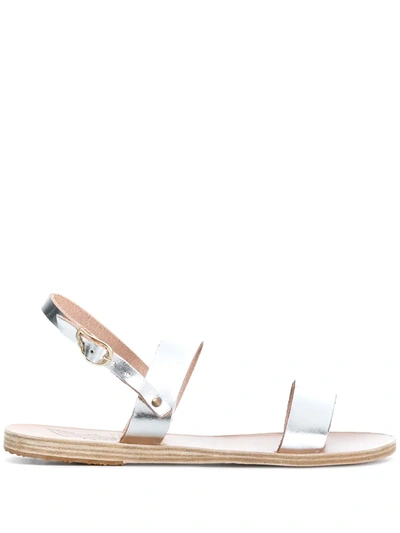 Shop Ancient Greek Sandals Clio Flat Sandals In Metallic